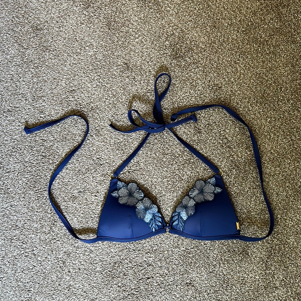 PINK floral bikini halter top
